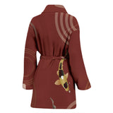 Koi Fish Carp Fish Red Background Women'S Bathrobe