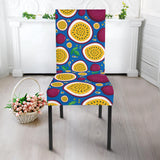Passion Fruit Blue Background Dining Chair Slipcover