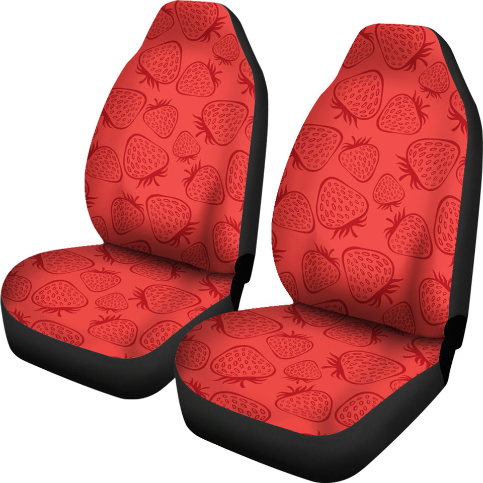 Strawberry Pattern Red Background  Universal Fit Car Seat Covers