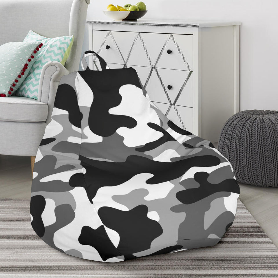 Black White Camo Camouflage Pattern Bean Bag Cover