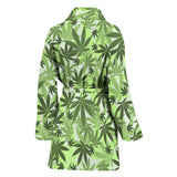 Canabis Marijuana Weed Pattern Print Design 01 Women's Bathrobe