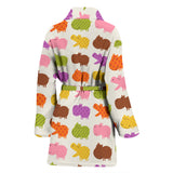 Hippopotamus Pattern Print Design 01 Women's Bathrobe