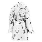 Garlic Pattern Black White Women'S Bathrobe