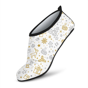 Christmas Tree Christmas Element Silver Gold Pattern Aqua Shoes