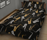 saxophone design pattern Quilt Bed Set