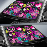 Heart Dot Wave Star Creative Design Pattern Car Sun Shade