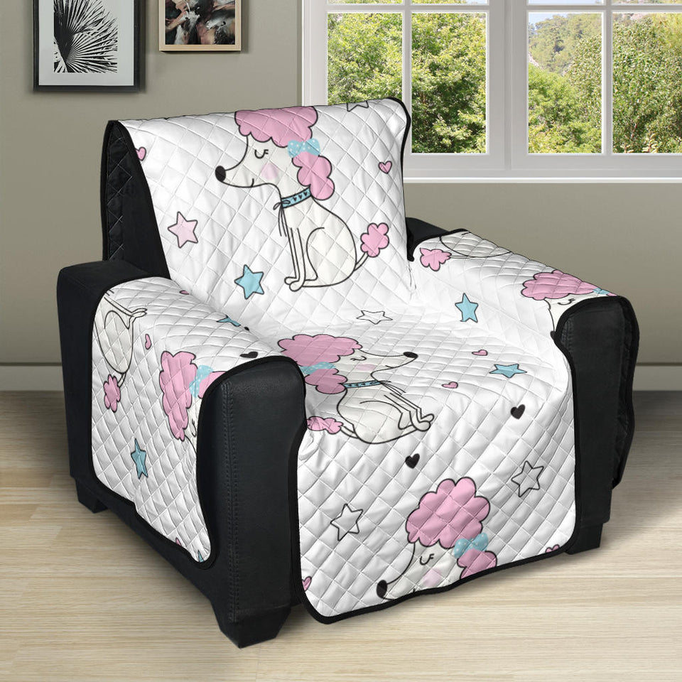 Cute poodle dog star pattern Recliner Cover Protector