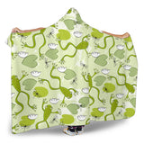 Cute Frog Dragonfly Pattern Hooded Blanket