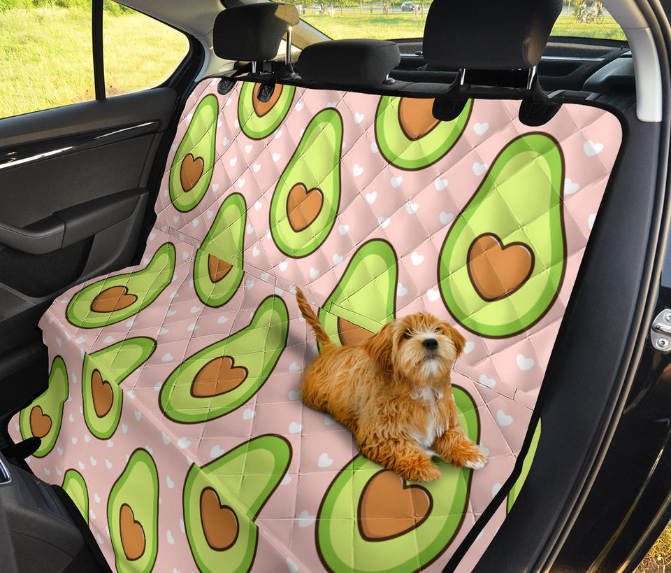 Avocado Heart Pink Background Dog Car Seat Covers