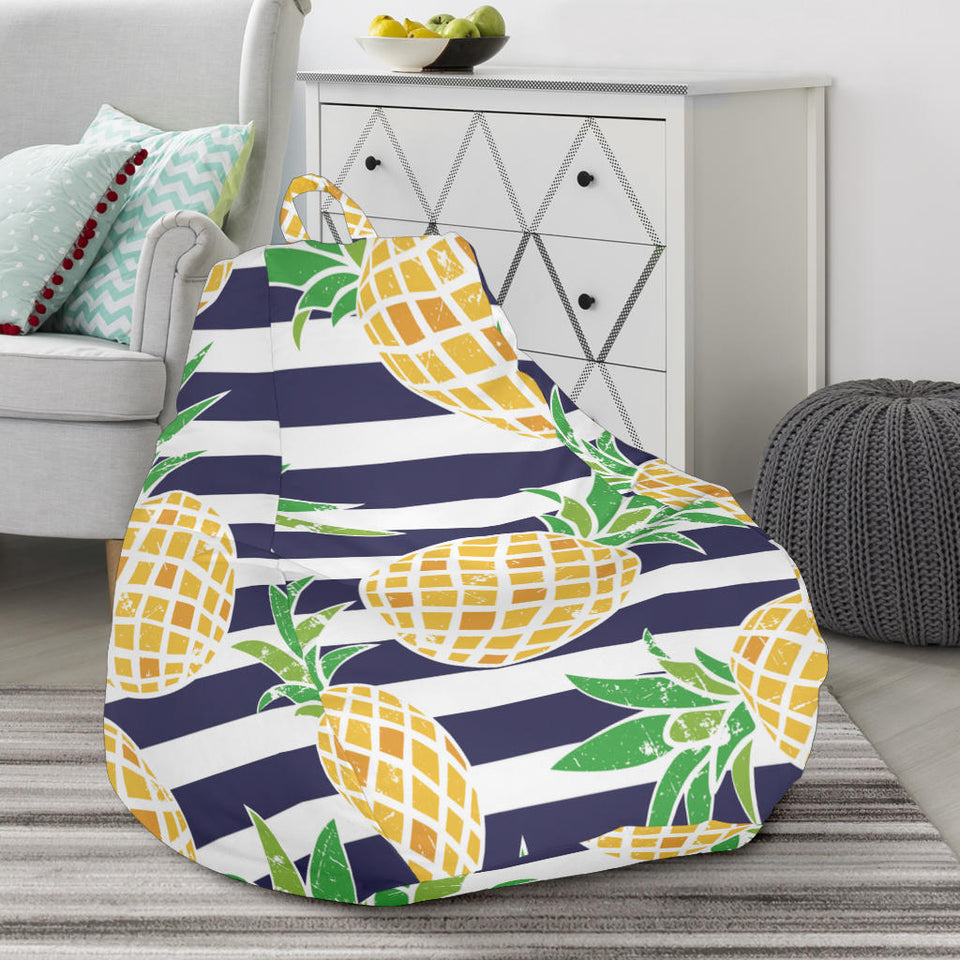 Pineapples Pattern Striped Background Bean Bag Cover
