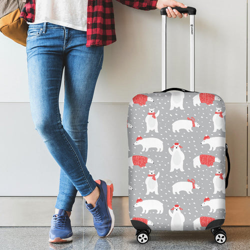 Cute Polar Bear Christmas Snow Pattern Cabin Suitcases Luggages