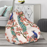 Peacock Tropical Flower Pattern Bean Bag Cover