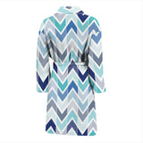 Zigzag  Chevron Blue Pattern Men'S Bathrobe