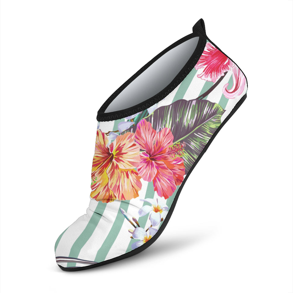 Colorful Orchid Flower Pattern Aqua Shoes