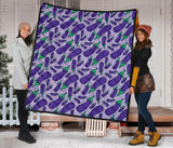 Eggplant Pattern Print Design 03 Premium Quilt
