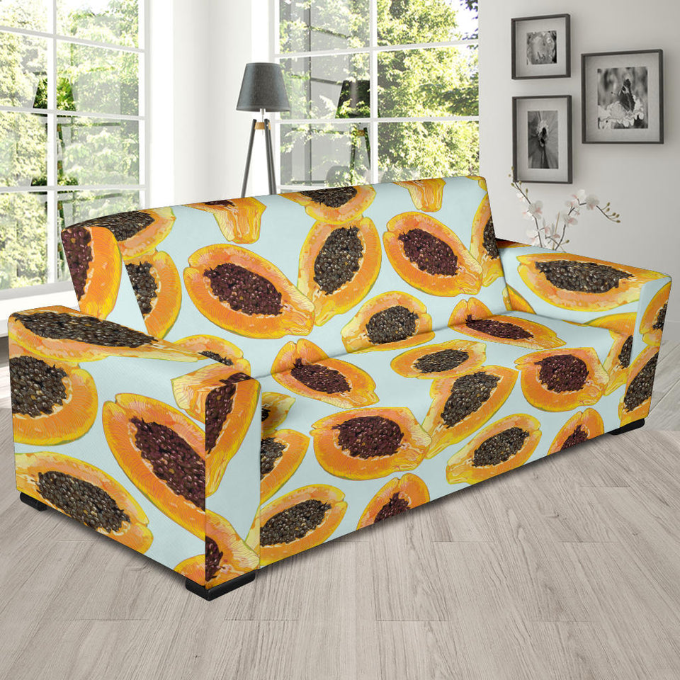 Watercolor Papaya Pattern Sofa Slipcover