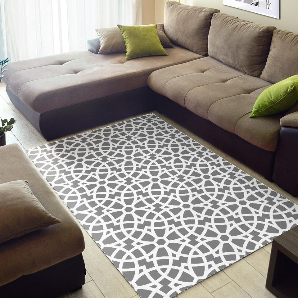 Arabic Gray Pattern Area Rug