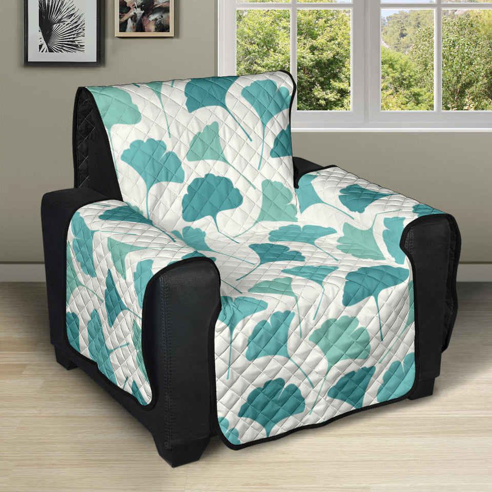 Green ginkgo leaves pattern Recliner Cover Protector
