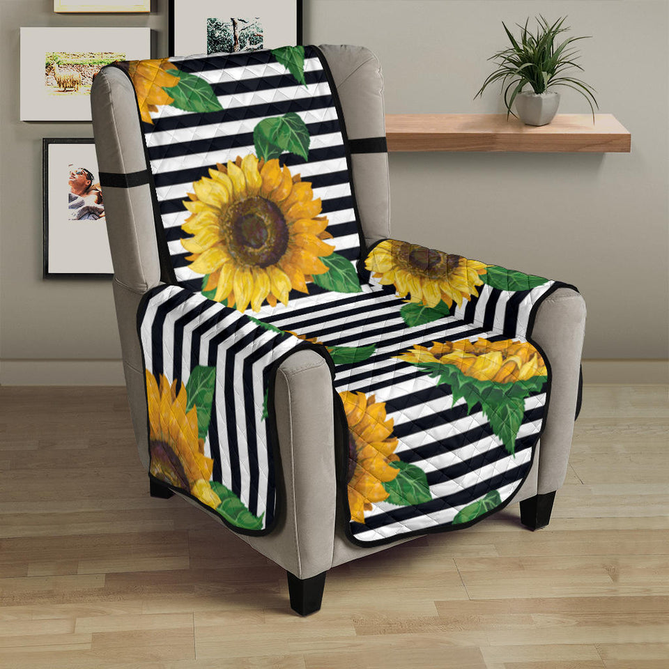 sunflowers ribbon background Chair Cover Protector