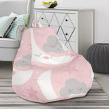 Cute Moon Cloud Star Pattern Pink Dot Background Bean Bag Cover