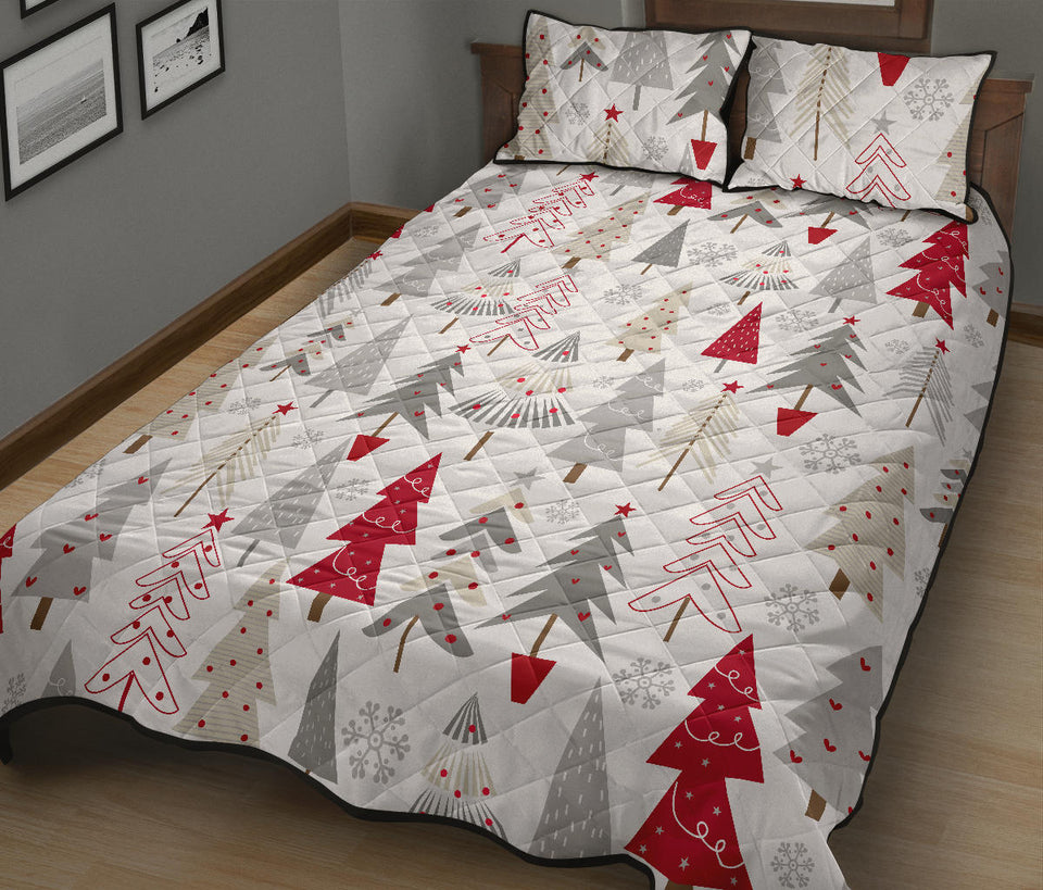 Cute Christmas tree pattern Quilt Bed Set