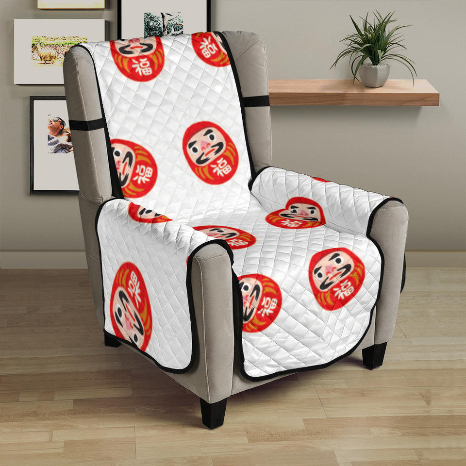 Daruma japanese wooden doll pattern Chair Cover Protector