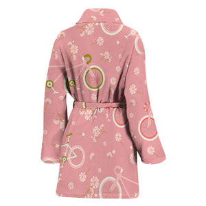 Bicycle Pattern Print Design 02 Women's Bathrobe