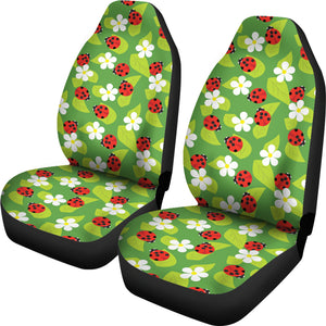 Ladybug Pattern Print Design 01 Universal Fit Car Seat Covers