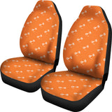 Engine Piston Orange Background Pattern Print Design 05 Universal Fit Car Seat Covers
