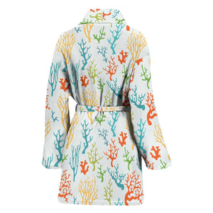 Coral Reef Pattern Print Design 02 Women's Bathrobe