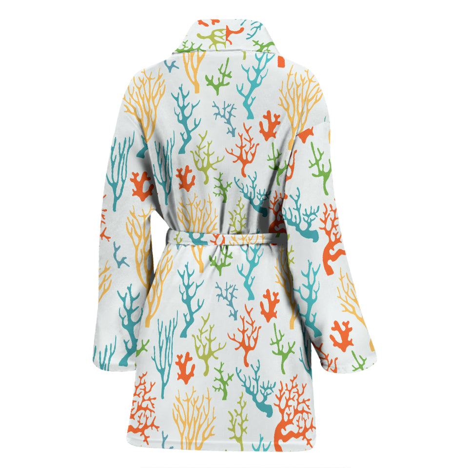 Coral Reef Pattern Print Design 02 Women's Bathrobe