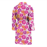 Hibiscus Pattern Print Design 01 Men's Bathrobe