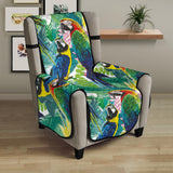 Colorful parrot exotic flower leaves Chair Cover Protector