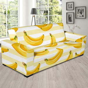 Banana Pattern Blackground Sofa Slipcover