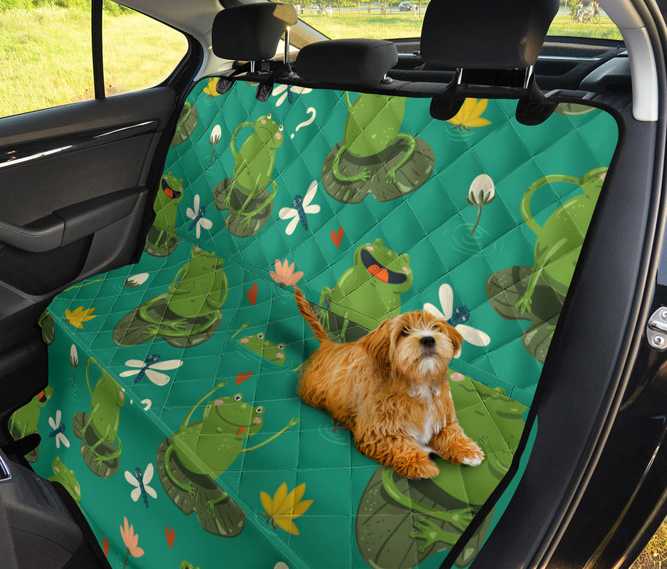 Cute Frog Dragonfly Design Pattern Dog Car Seat Covers
