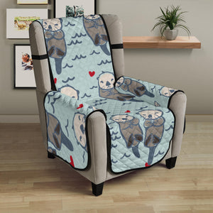 Lovely Sea Otter Pattern Chair Cover Protector