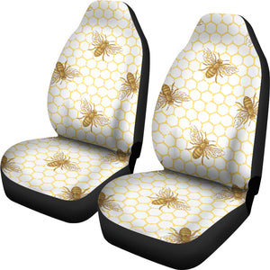 Bee Honeycomb Seamless Design Pattern  Universal Fit Car Seat Covers