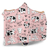 Cows Milk Product Pink Background Hooded Blanket