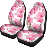 Pink Purple Orchid Pattern Background Universal Fit Car Seat Covers
