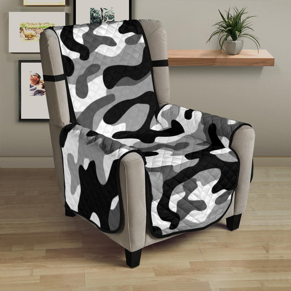 Black white camo camouflage pattern Chair Cover Protector