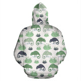 Chameleon Lizard Succulent Plant Pattern Zip Up Hoodie