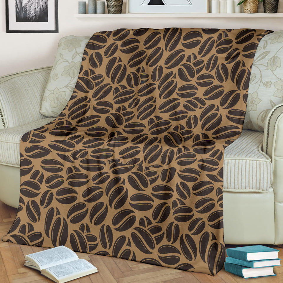 Coffee Bean On Brown Background Premium Blanket