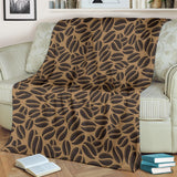 Coffee Bean On Brown Background Premium Blanket