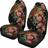 Horse Head Wild Roses Pattern Universal Fit Car Seat Covers