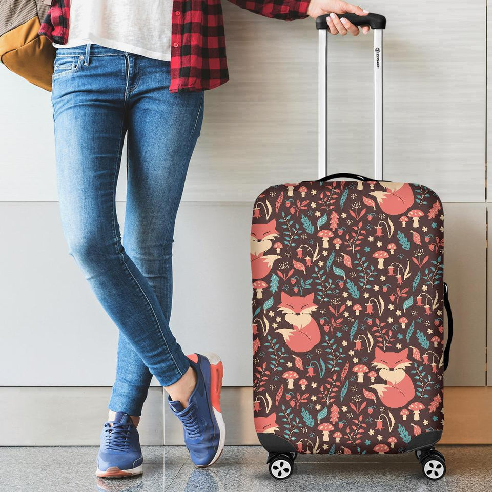 Fox Leaves Mushroom Pattern Cabin Suitcases Luggages