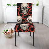Red Snake Skull Pattern Dining Chair Slipcover