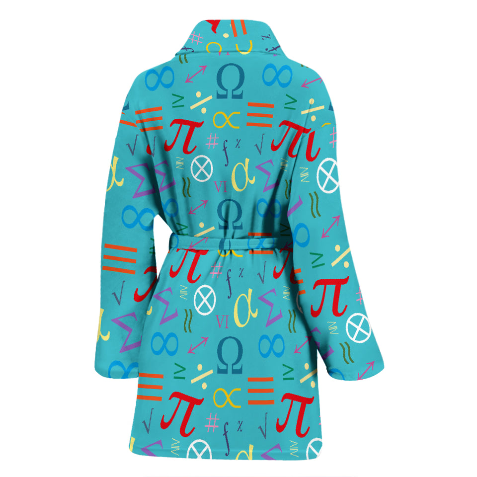 Math Pattern Print Design 02 Women's Bathrobe