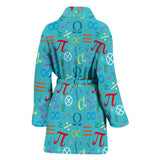 Math Pattern Print Design 02 Women's Bathrobe