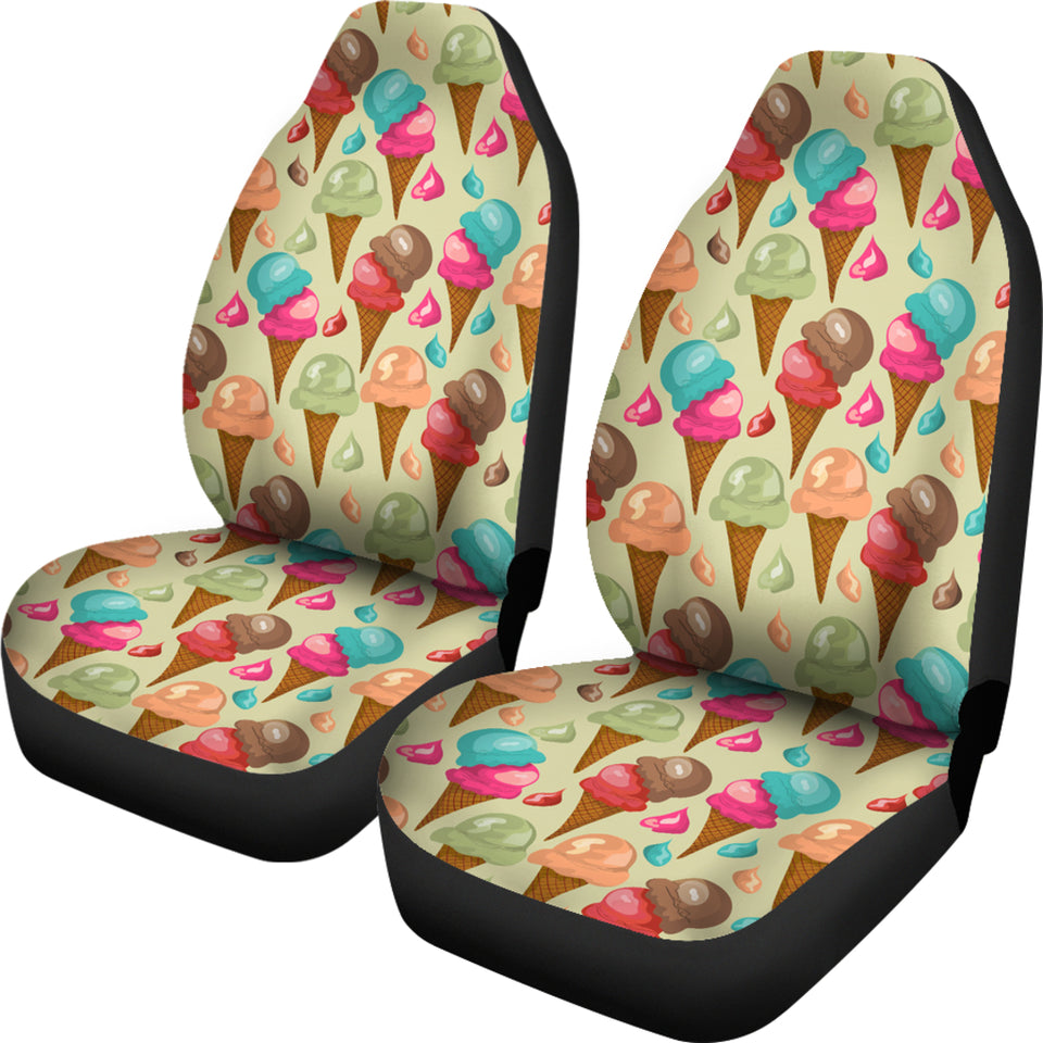 Colorful Ice Cream Pattern Universal Fit Car Seat Covers