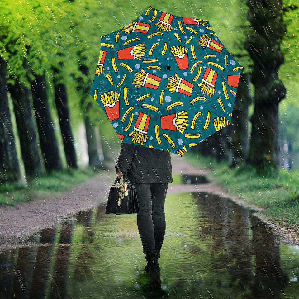 French Fries Red Paper Box Pattern Umbrella